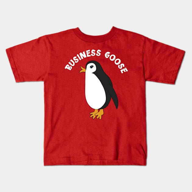 Business Goose Kids T-Shirt by Alissa Carin